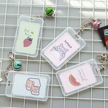 Multi-function card cover with key chain ins wind student campus access control meal card Bus work card Campus convenient type