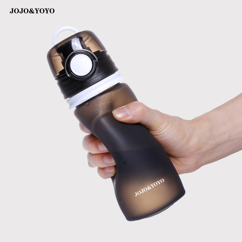 Sports water cup silicone outdoor fitness running children's student anti-fall portable folding soft water bottle sealed telescopic cup