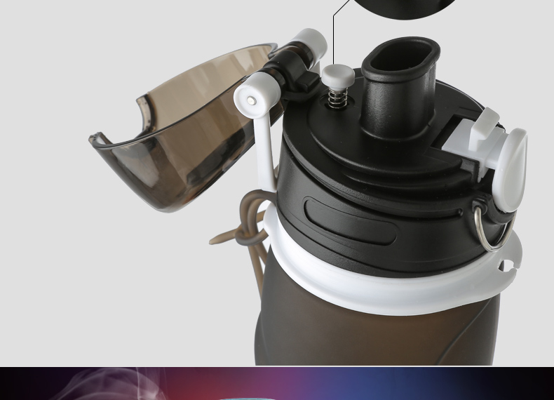 Thể thao chai nước silicone chai nước ngoài trời tập thể dục chạy trẻ em khả năng chống rơi di động gấp chai nước mềm với cup bình hút nước cho bé