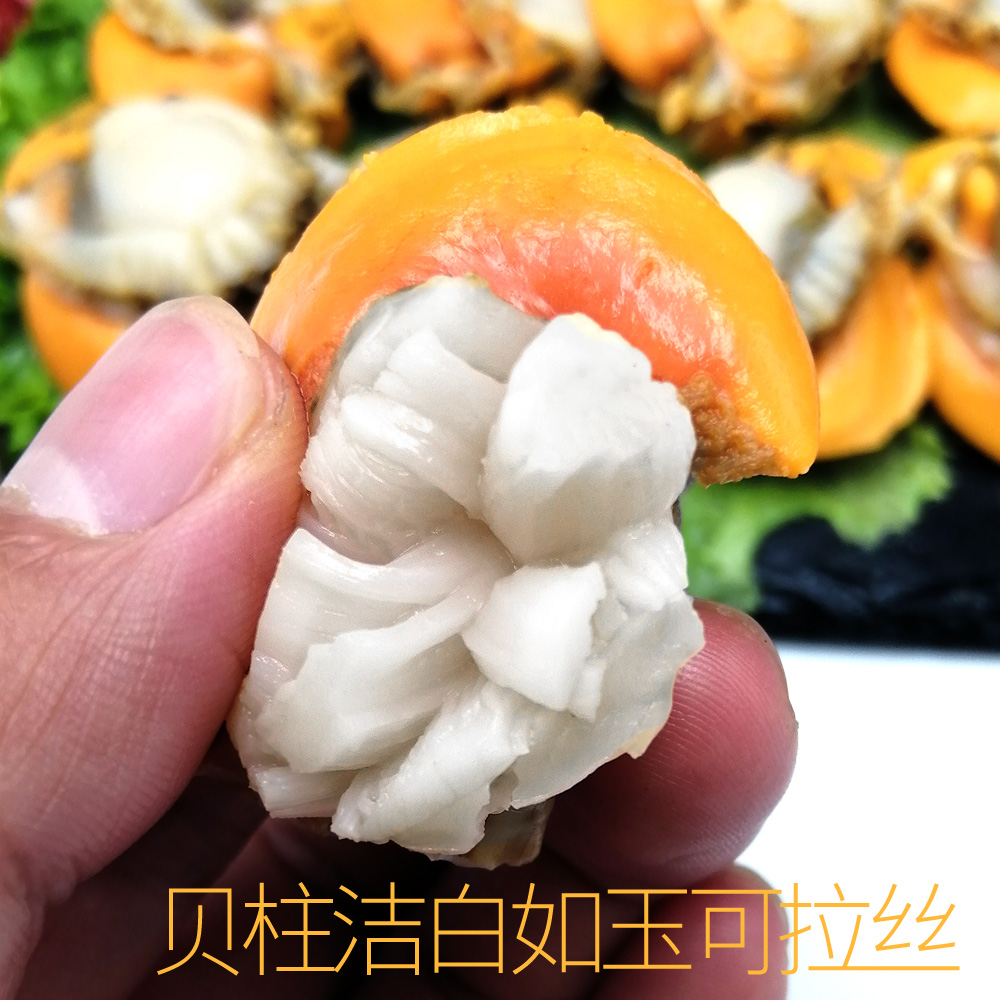 星渔 山东长岛 鲜活熟冻扇贝肉 3斤 图1