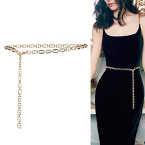 Japan FC simple waist chain womens decorative little black dress fashionable and versatile Korean style metal small chain with suit shirt skirt