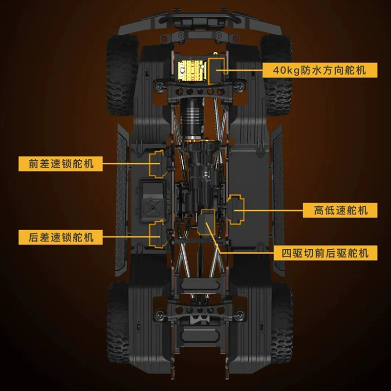 Differential SUV, car model, can climb, scale 1:7, remote control