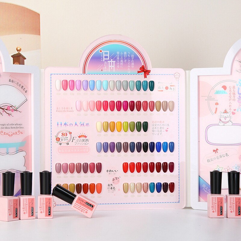 Fuji Mountain 2021 new popular 80 color nail rubber large set of nail store special plant rubber set