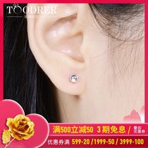 Platinum pt950 stud earrings for women mushroom ear hook glossy spherical bubble nail earrings platinum stud earrings for women