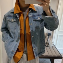 uniike greasy guest early Autumn Classic washed tannin denim jacket jacket