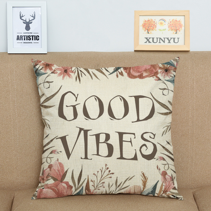 Gối in nhỏ phong cách nhiệt đới tươi lanh đệm văn phòng thắt lưng gối sofa gối phong cách Mỹ phòng khách trở lại - Trở lại đệm / Bolsters gối tựa ghế sofa