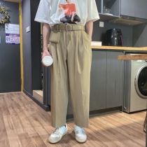 SC21 spring and summer anti-wrinkle casual pants mens Korean version of the trend loose straight trousers pocket Khaki boys pants