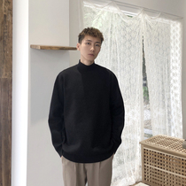 SC 21 new ins semi-turtleneck sweater men loose Korean version of the tide ifashion base solid color autumn and winter knitting