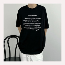 SC 22 summer short sleeve T-shirt male Korean version ins letters round collar minimalist Compassionate Trend Casual Couple Blouse