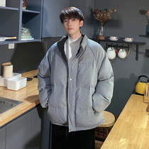 SC homemade winter cotton clothing mens Korean version of the trend oversize quilted jacket loose thickened cotton coat double-sided wear jacket