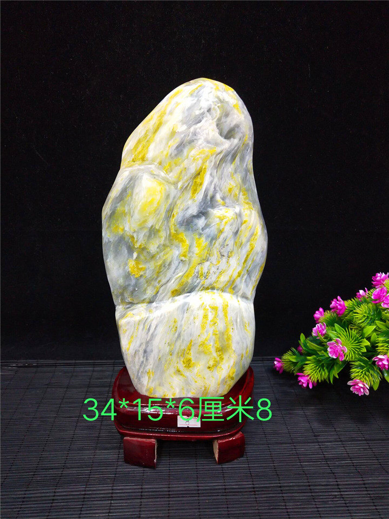 Boutique Blue Fields Jade Vegetable Leaf Color Chiishi Stone Raw Stone Leaning Mountain Stone Bou Ancient Rack Jade Sightseeing Stones to send Lilly and Jingu Things to swing