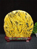 Bamboo leaf stone ornamental stone raw stone step by step high feng shui transfer gift Bo ancient shelf decorative ornaments strange stone head