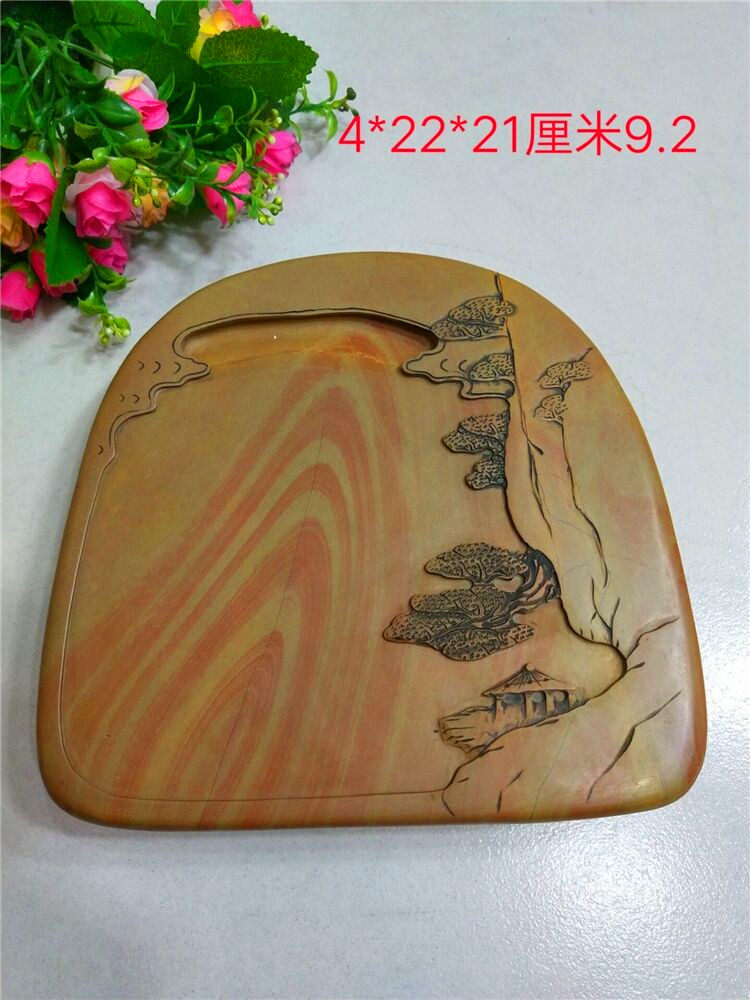 Qingzhou Red Silk Stone Red Silk Stone Red Silk Ink Stone ink stone Ink Stone stone Stone Original Stone Original Stone Collection Gift of the Four Treasure