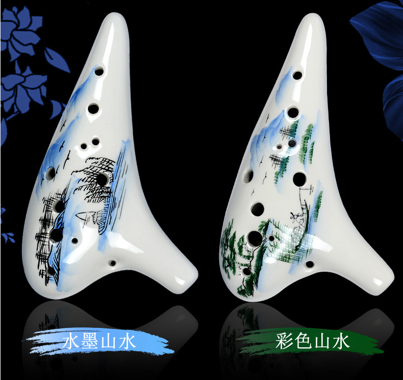 Người mới bắt đầu đích thực Ocarina sáu lỗ AC Ocarina 6 lỗ 12 lỗ Alto C nhạc cụ dân tộc chuyên nghiệp trẻ em Tao Shu các loại đàn cổ cầm