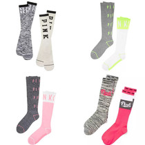 2 pairs of pink letters European and American street cotton stockings College style fitness running sports socks
