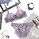 Missess sexy shell bra set thêu ren bên đồ lót nữ nửa phần dày tập hợp áo ngực nhỏ ngực