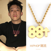 rich brian88 rising necklace men Korean version of trampoline pendant hip hop trendy men hiphop accessories