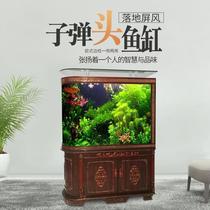 Bullet fish living room household medium aquarium glass 1 2 meters 1 5 ecological floor screen screen fish tank cabinet type