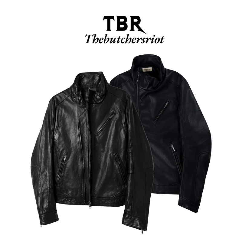 Tbr Horse Leather/Pu Leather Double Zipper Dark Avant-Garde Multi-Panel Leather Jacket Tbr Horse Leather/Pu Leather Double Zipper Dark Avant-Garde Multi-Panel Leather Jacket