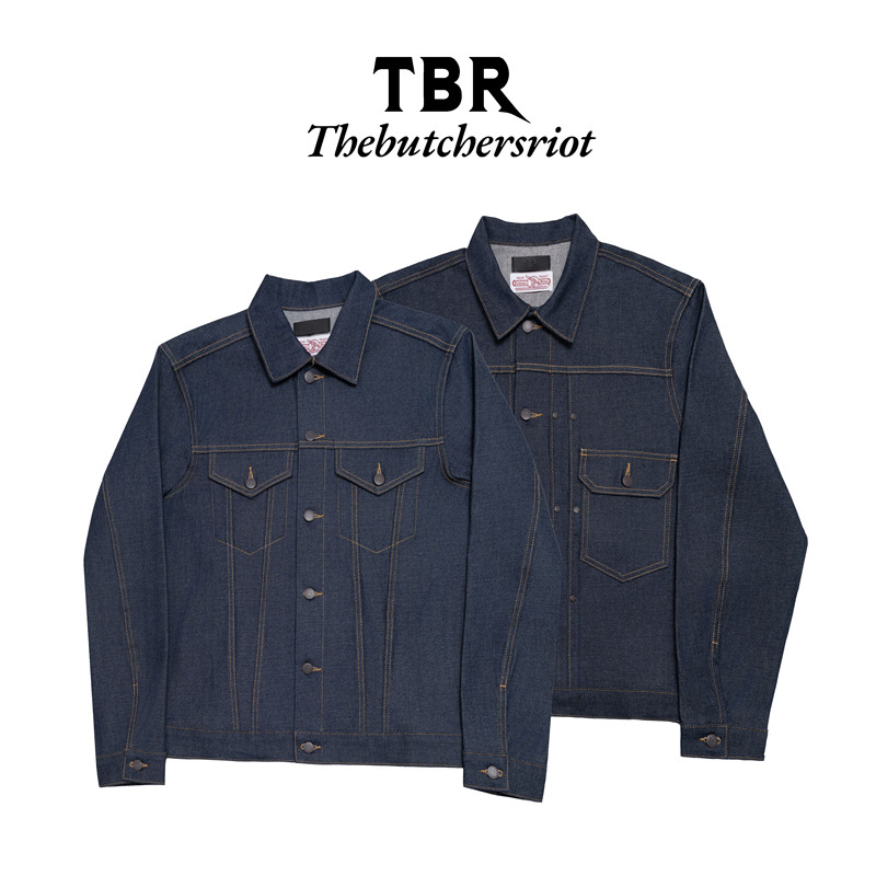 Tbr Dried Red Ear Ganshan C Brand Same Source Blue Type 2-3 Bag Denim Jacket Raw Denim