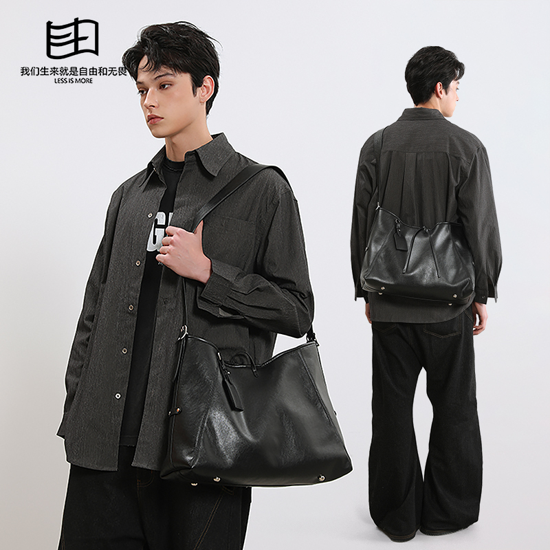 It's freedom, черная сумка-тоут Warrior из воловьей кожи, повседневная переносная сумка-мессенджер большой вместимости для пригородных поездок на одно плечо