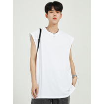 Dosho mens 2021 summer new Korean loose sleeveless vest mens T-shirt solid color ins trend top men