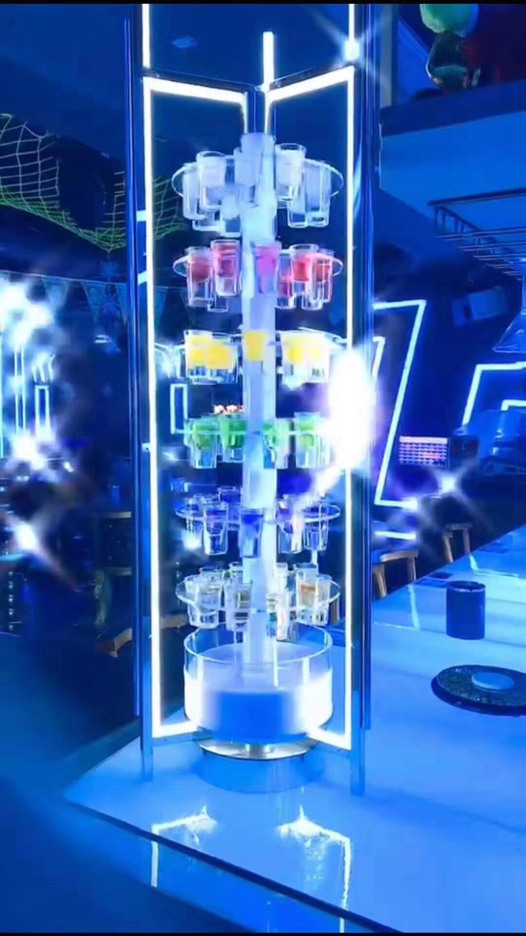 Rotating Cocktail Rack Bar Cocktail Glass Nightclub Cocktail Glass Holder Luminous Bullet Cup Holder Bar Wine Rack