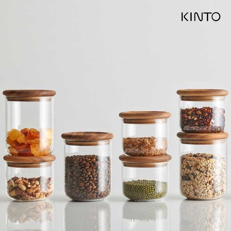 Japan KINTO storage tank glass tank containing tank steel heat resistant glass sealing case tank bottle 450ml 800ml