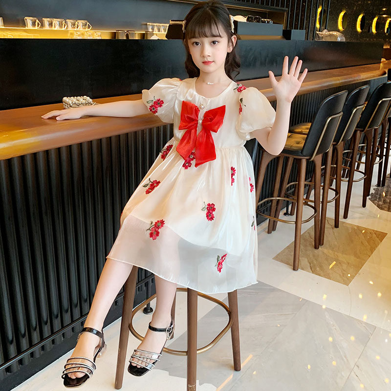 Girls Dress Summer Gas 2023 New Korean Girls Wears Summer Dress in the Big Child Butterfly Knife