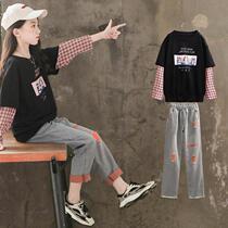 Two pieces of the Yung Girl Spring Fashion Girl 2023 new childrens Young Young Young Young Han Edition