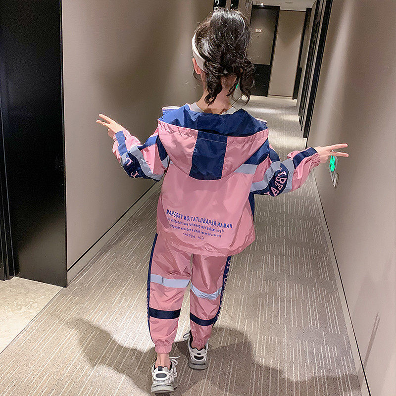 Girl Suit Autumn Clothing 2022 new children Long sleeves Korean version of the Ocean Great Boy Trendy Sports Casual Two-piece Style