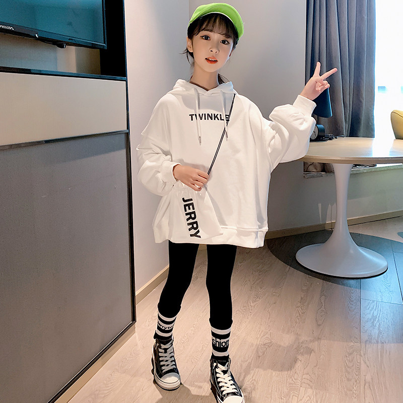 Girls Spring Clothes 2023 new Han Edition Red Children's Ocean in the Big Child Spring Sweater two pieces