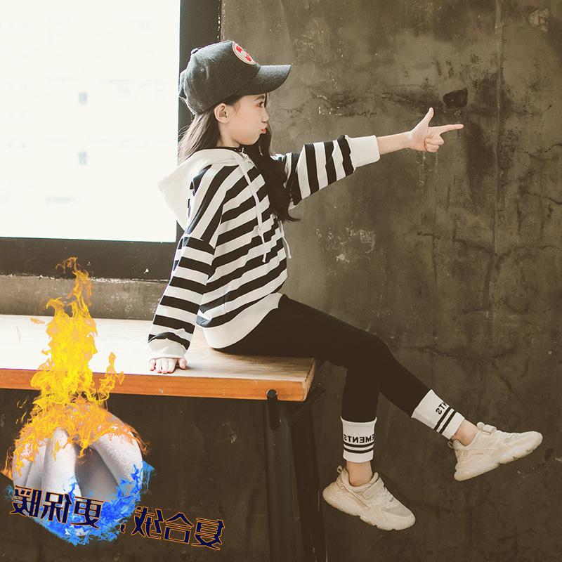 Girl's spring and autumn suit 2021 new children's sport Lianhood sports cardio-hoodie Korean version CUHK Scout Two sets