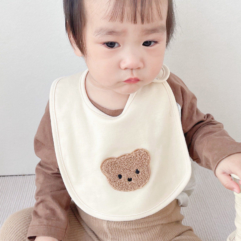 Korean in wind baby rabbit baby double - layer waterproof baby baby baby anti - spitting milk