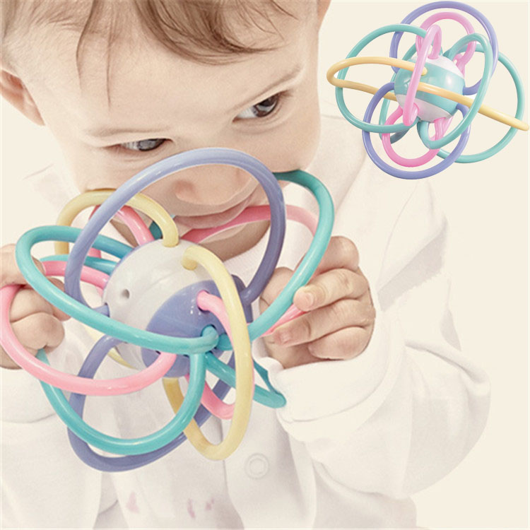 Baby tooth gum solid teeth Bite Glue Shake Belle Ball Newborn Grinders Hand Grip Ball 0-1-year-old Baby appeaters Toys
