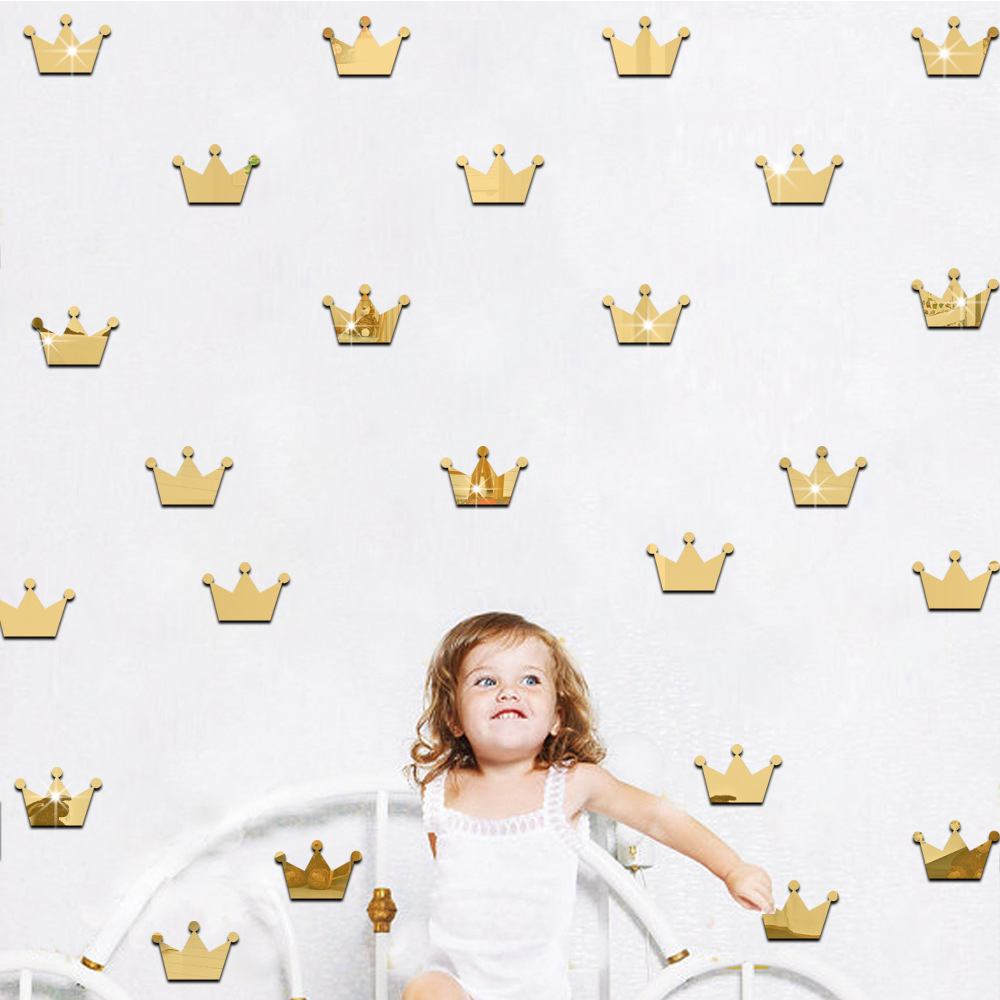 Nordic ins Little number Crown wall Decorative Sticker Mirror Wall Stickup Baby Room Children Room Photo Gallery Wall Background Sticker