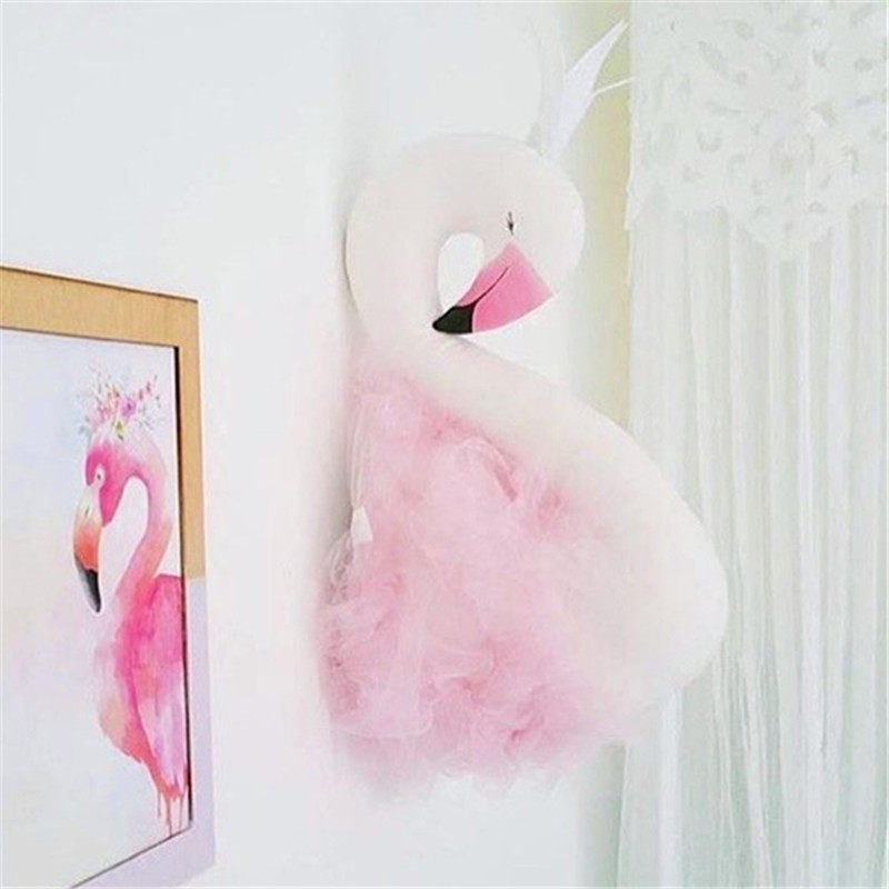 Nordic in Crown Swan Wall hangs animal head wall - children's room template photo background decoration dolls