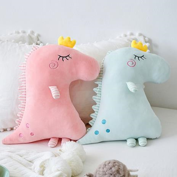 Korean Version Children Cute Crown Dinosaur Home Sofa Hug Pillow Close To Pillow Doll Crib Decorated With Floating Window Hem
