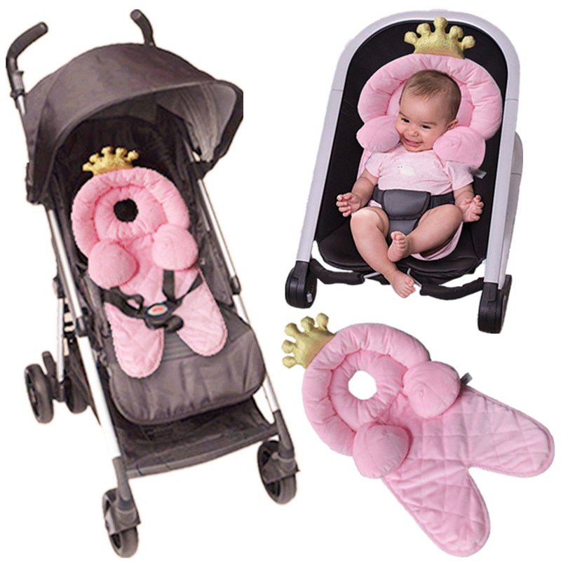 ins wind baby stroller pink crown upholstered shaping pillow cushion 0-1 year old newborn baby body support cushion