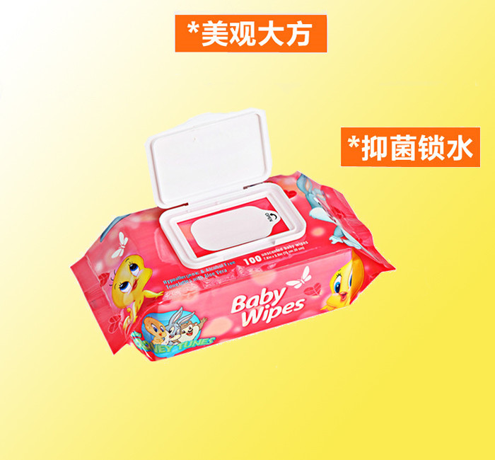 Khăn lau trẻ sơ sinh không mùi thơm cho bé sơ sinh đánh rắm mô ướt tay bé đặc biệt 100 bơm * 6 túi có nắp khăn ướt bobby