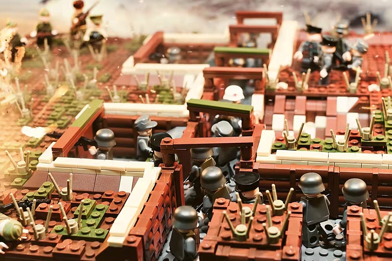 Le Rong Gao Toy Building Blocks Combat Fortress World War Ii Military Base Soldier Minifigures Heavy Firepower Boy's Trench
