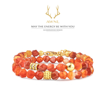 AWNL lucky wheel M meteorite orange red agate bracelet female ins niche to send girlfriend birthday light luxury gift