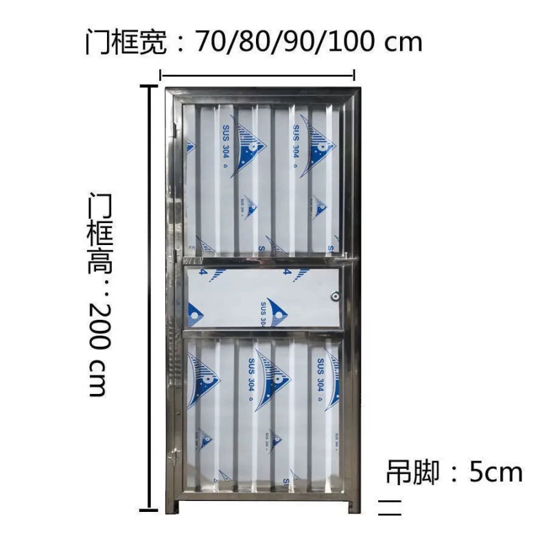 Guangdong Foshan Stainless Steel Door Rural Thickeneded 304 Stainless Steel Door Single Opening Simple Toilet Door 201 Toilet Door