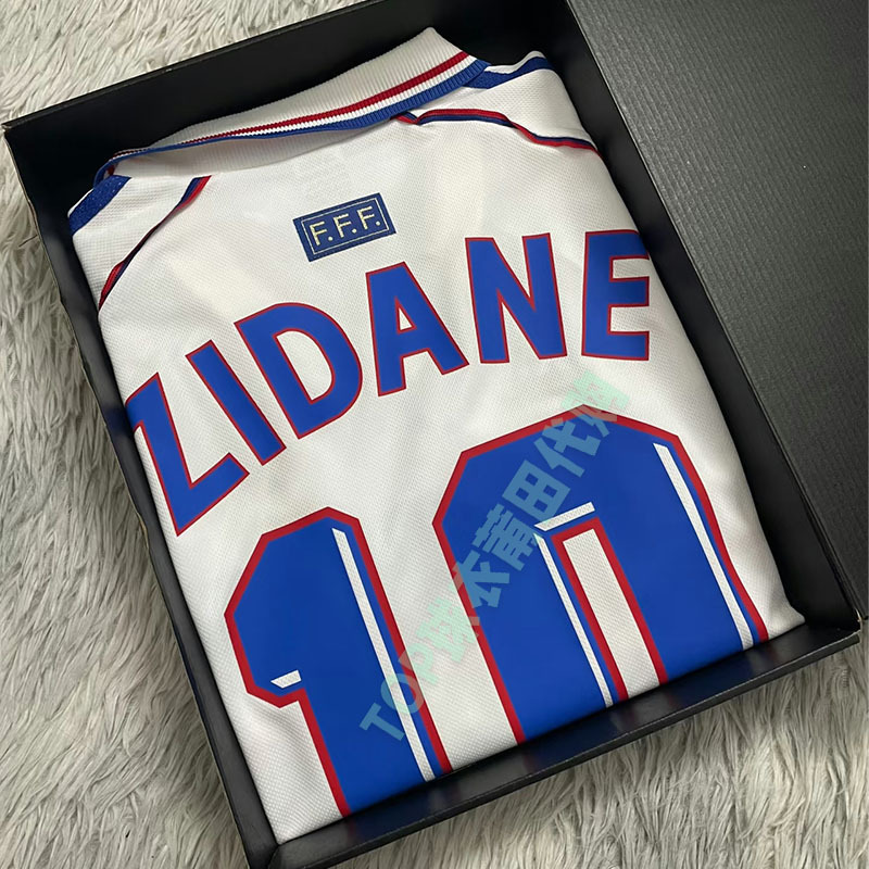 06 France Team World Cup Jersey No. 10 Zidane No. 12 Henry Football Uniform Classic Retro Jersey Home