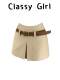 Classy girl 塞纳日落~ 经典浅卡其半身裙高腰显瘦设计感A字裙裤