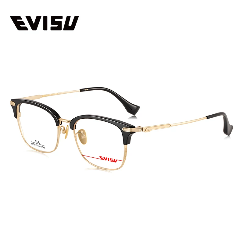 Очки полурамены EVISU Huimeisu Evisu 8501 для линии бровей рамка очков с титановым каркасом можно оснастить антибликовым анти-головной свет анти-синий свет линзы с преломлением 1.60 и 1.67