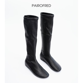 Inner heightening sheepskin internet celebrity elastic slim boots row style no-knee boots minimalist high boots women's socks boots