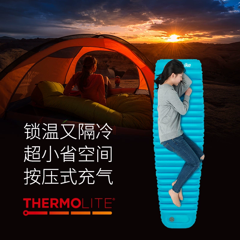 Q-Naturehike đệm bơm hơi ngoài trời cắm trại đơn di động dày ăn trưa nghỉ thảm ngủ lều chống ẩm mat - Thảm chống ẩm / Mat / Gối