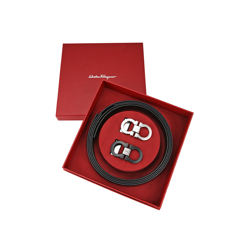Ferragamo Ferragamo classic men's business belt two gift box set belt 679714