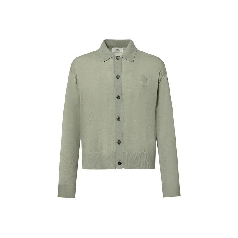 Ami Paris Early Autumn New Product, Unisex Style, Heart Logo, Fashionable and Gentle Wool Knitted Cardigan Jacket Ami Paris Early Autumn New Product, Unisex Style, Heart Logo, Fashionable and Gentle Wool Knitted Cardigan Jacket